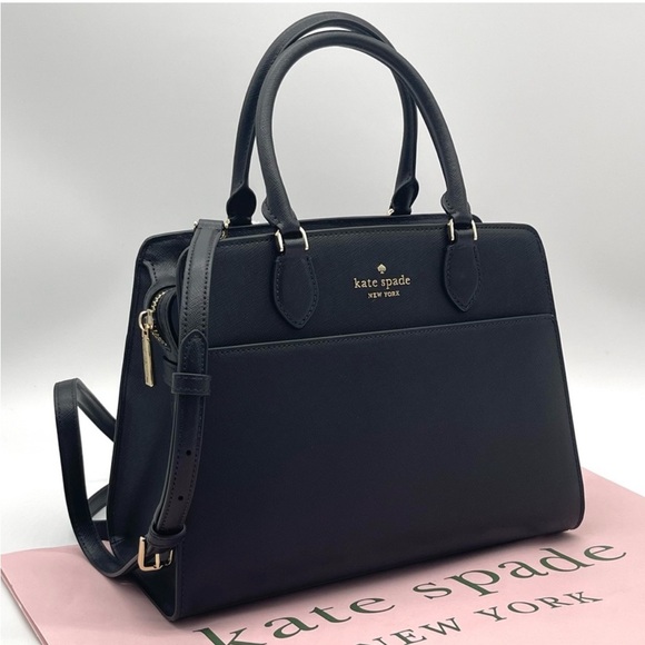 Kate Spade Classic Black Medium Satchel Crossbody - Picture 1 of 11